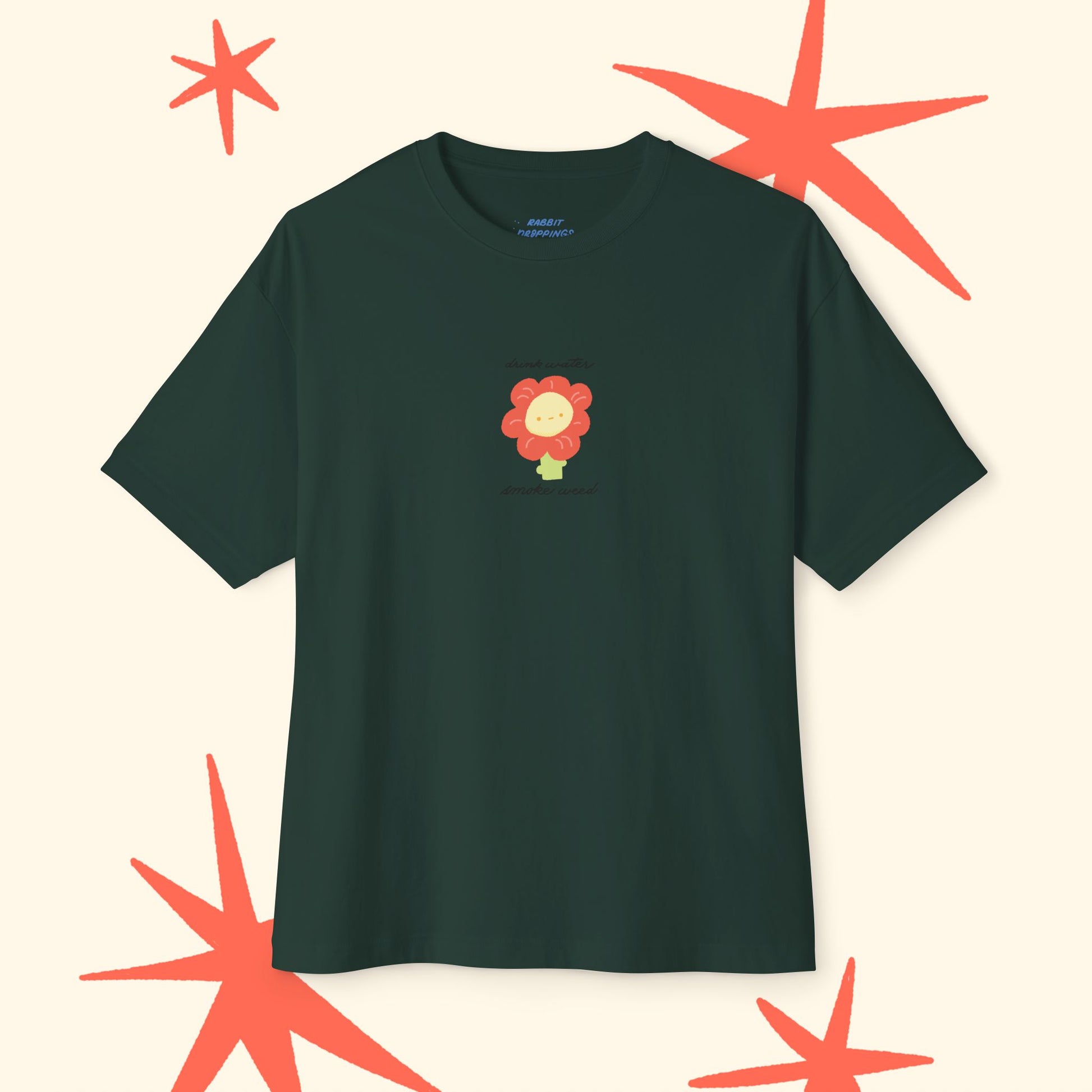 Drink Water and Smoke Weed Unisex Oversized Boxy Tee