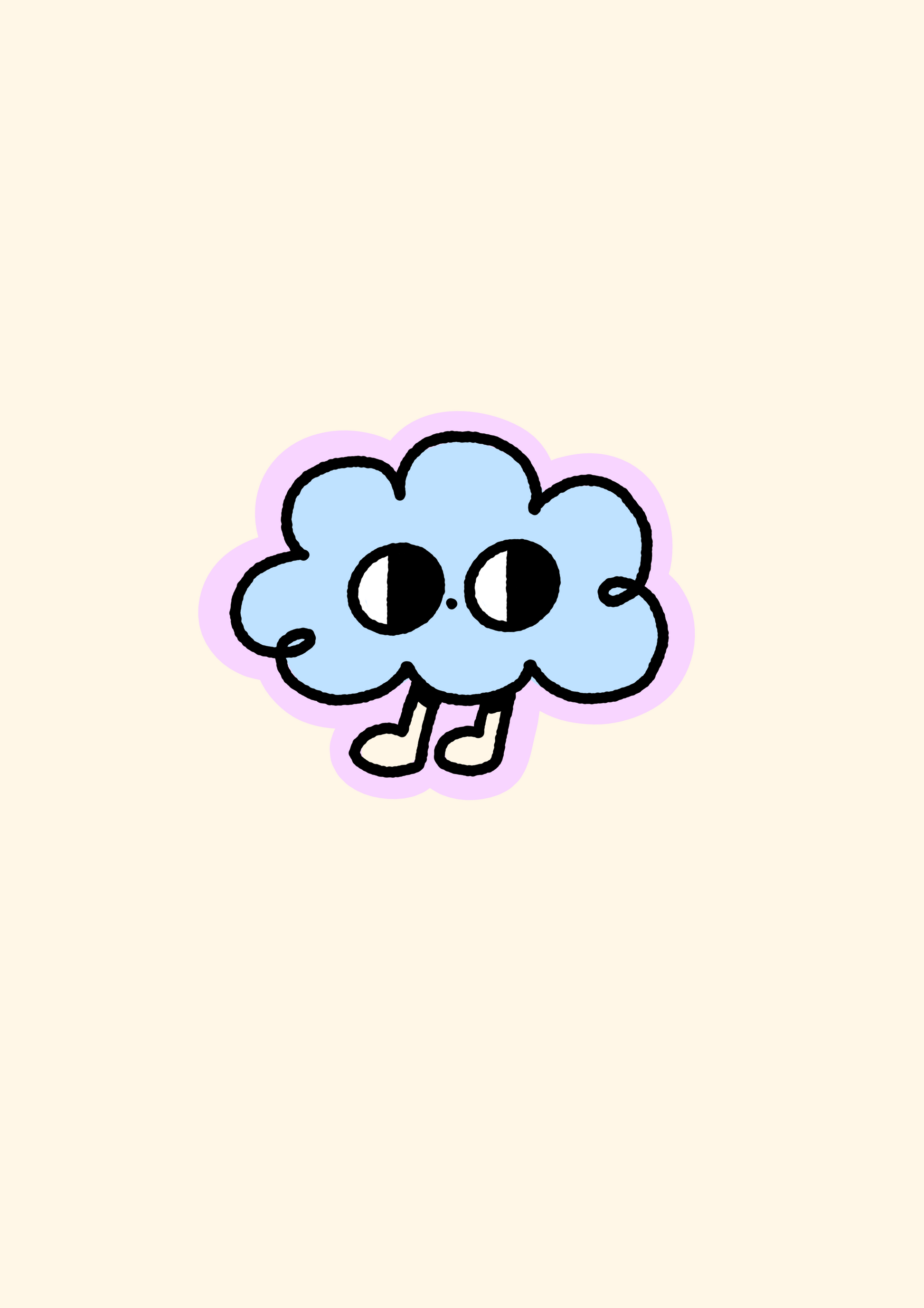 head in the clouds sticker
