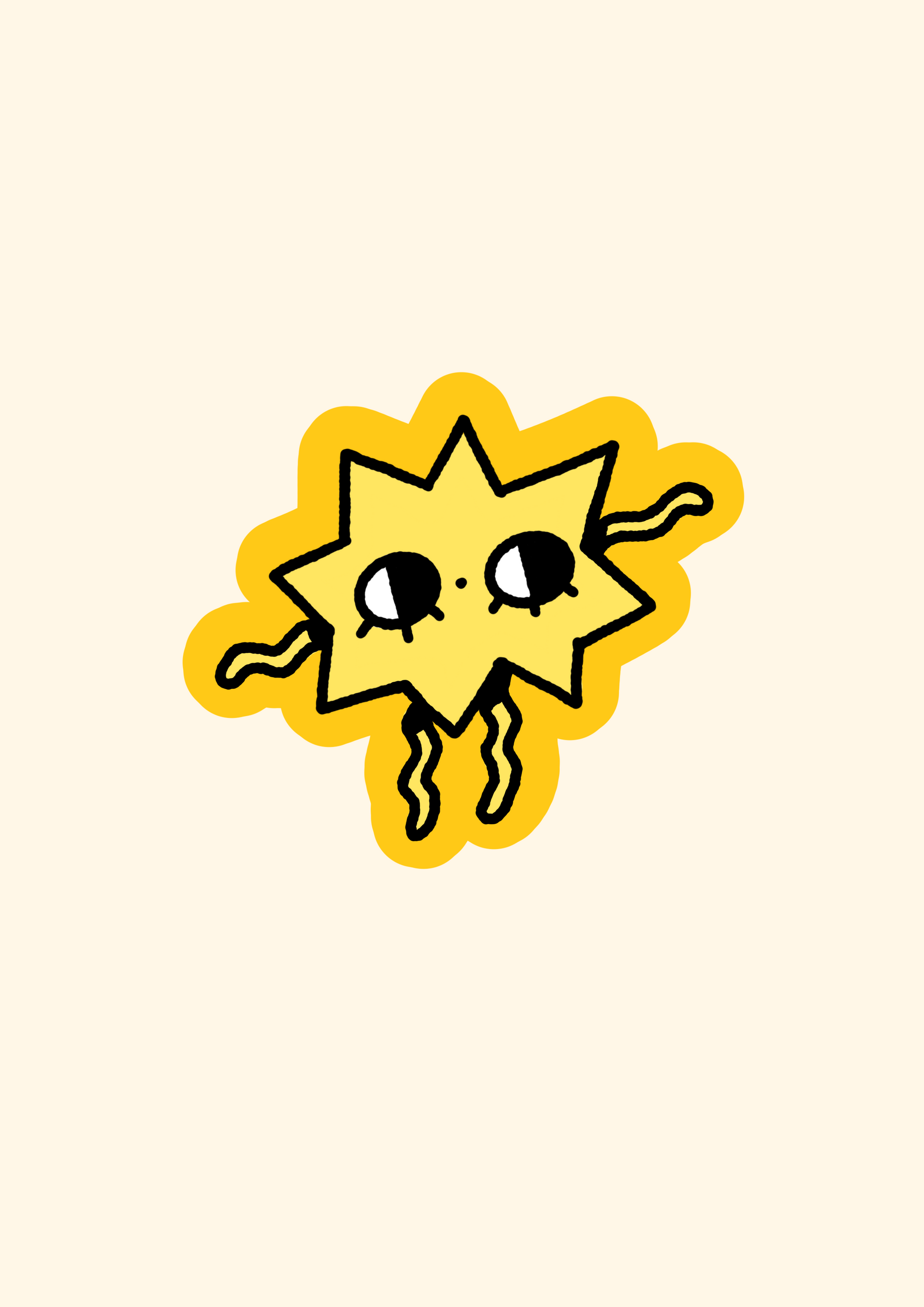 wavy star sticker