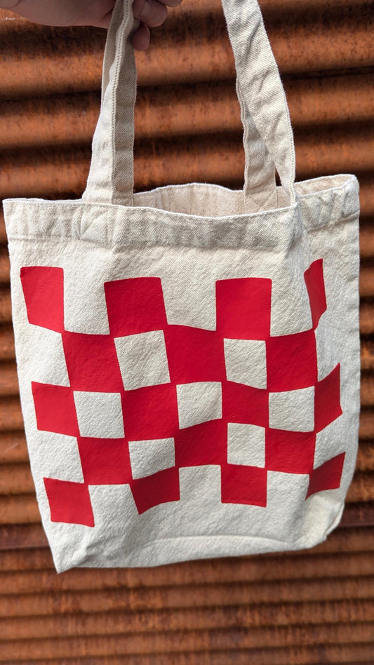 checkered tote