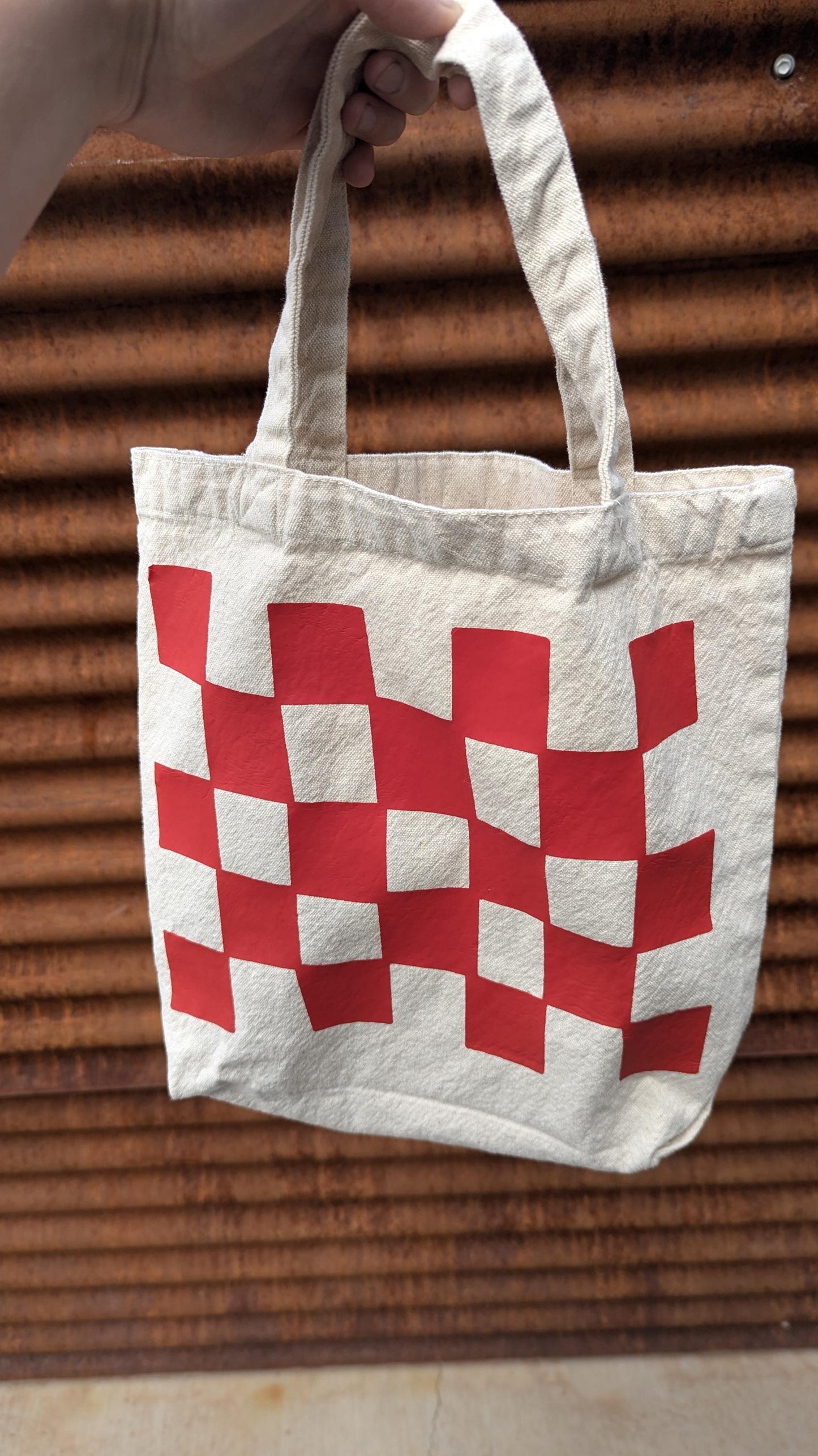 checkered tote